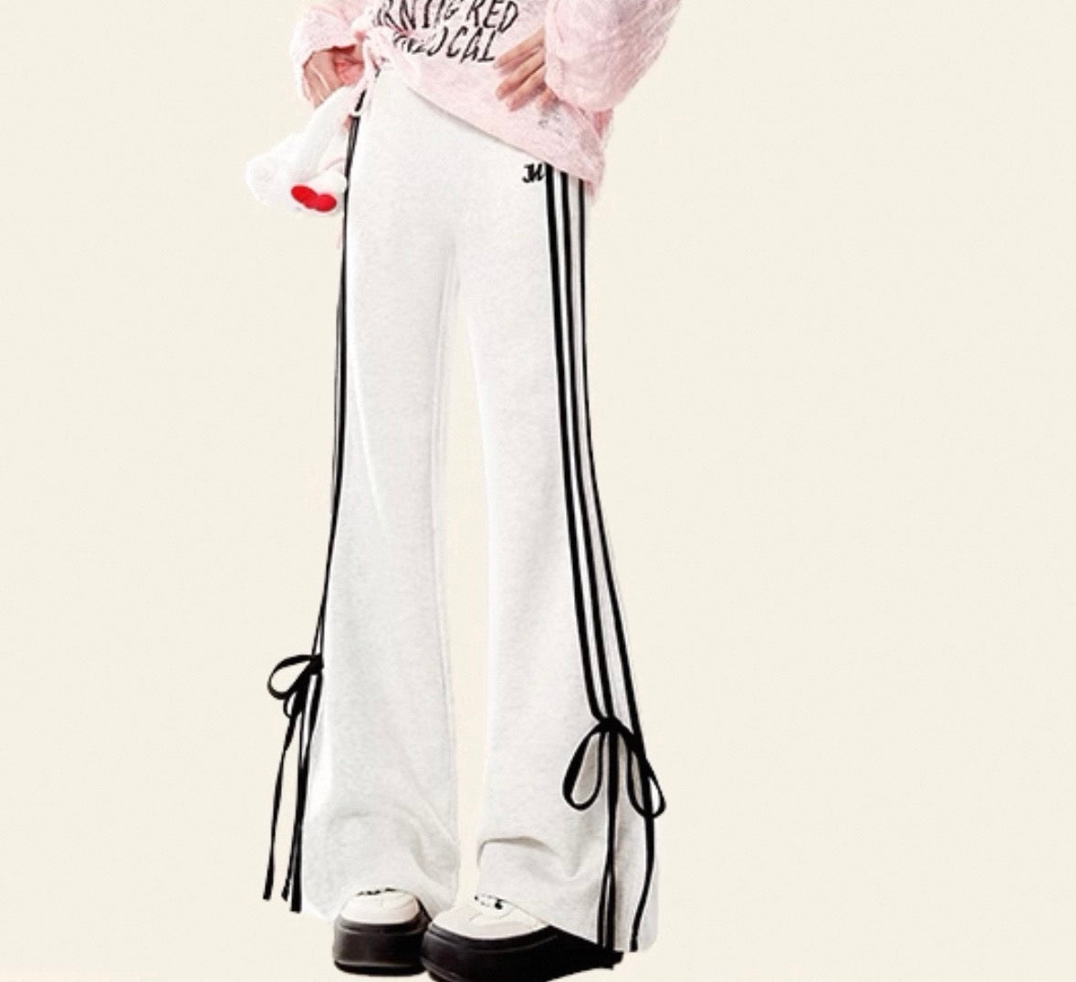裾リボンスウェットパンツ 3種類