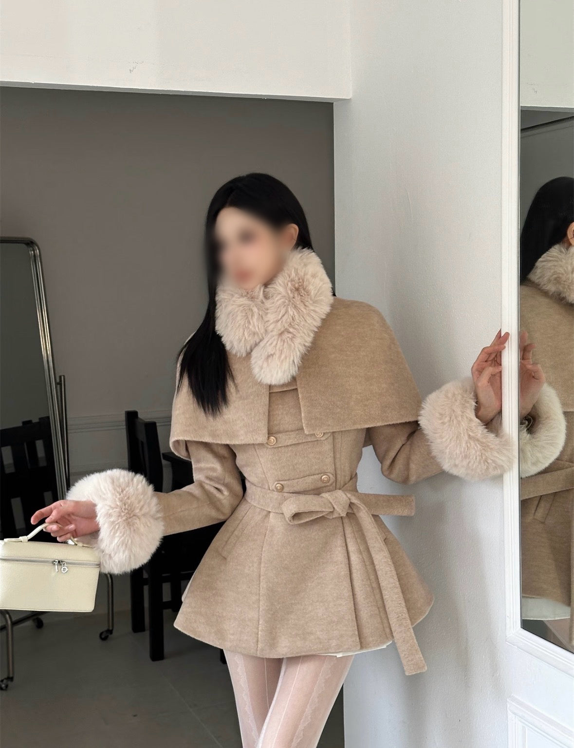 ケープ付きcoat 2色