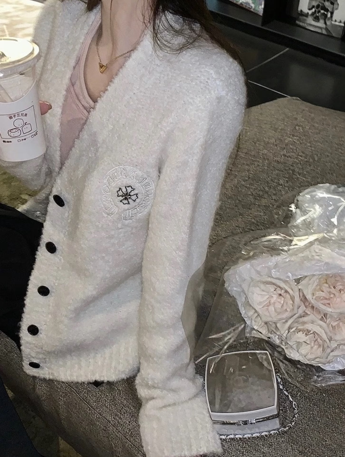 Cross White cardigan