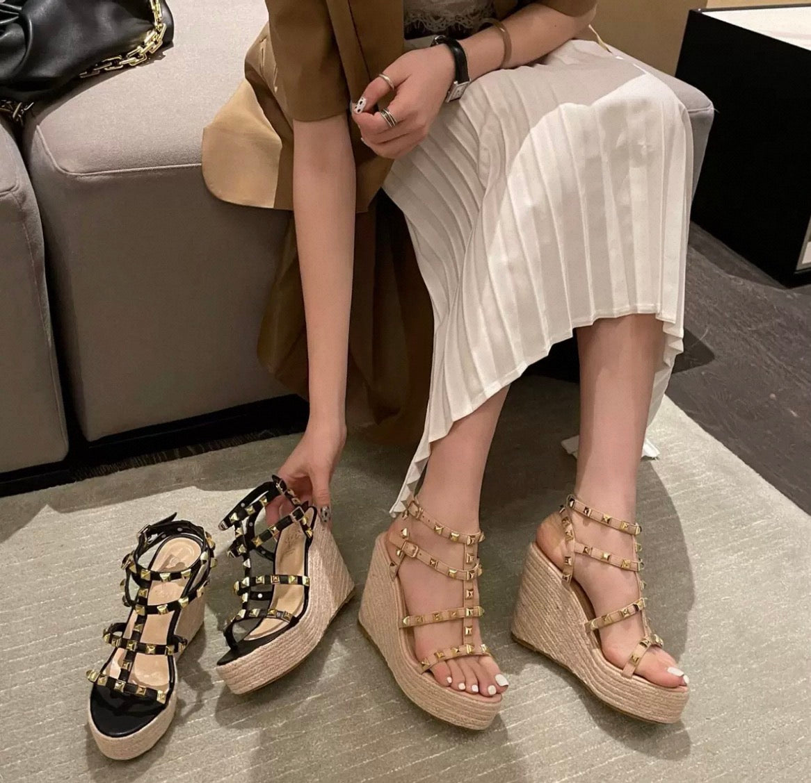 厚底ウェッジサンダル 2色