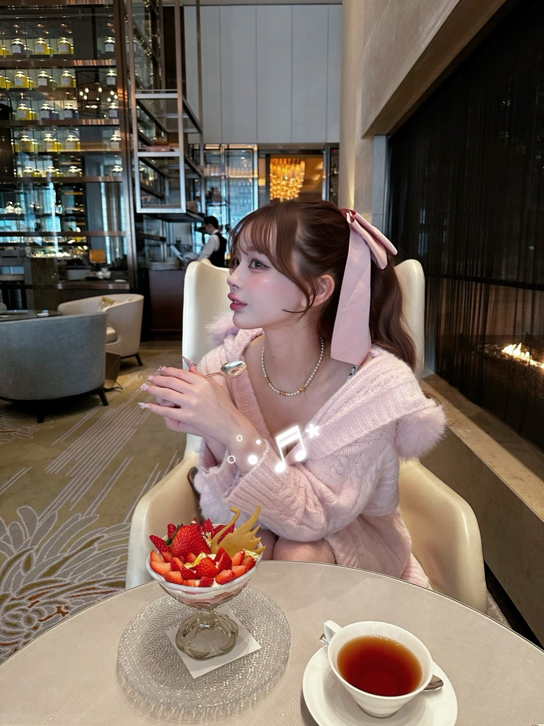 ロングニットカーデ
