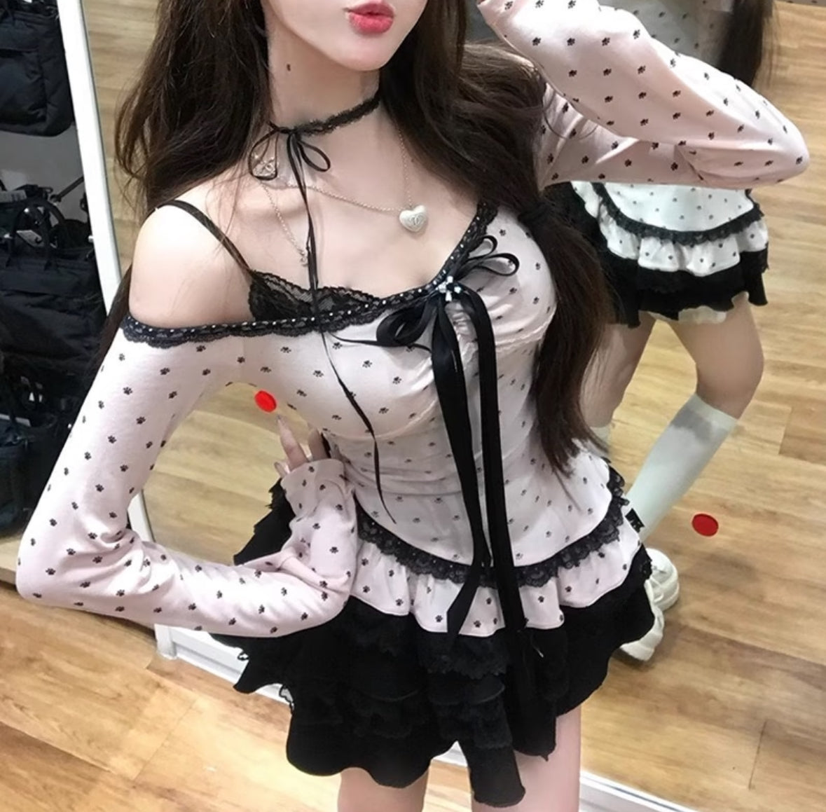 トップス＋ワンピースセット