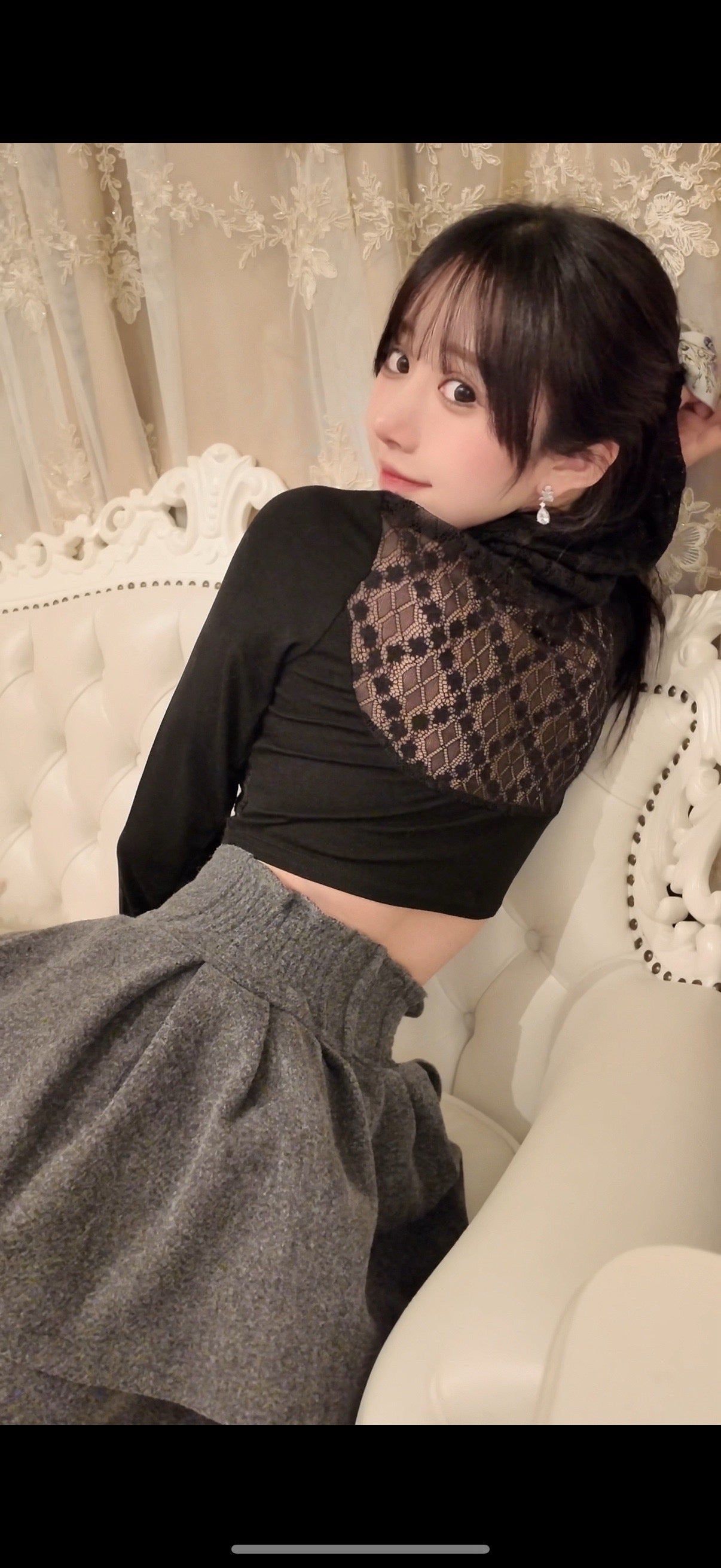 back lace hoodie