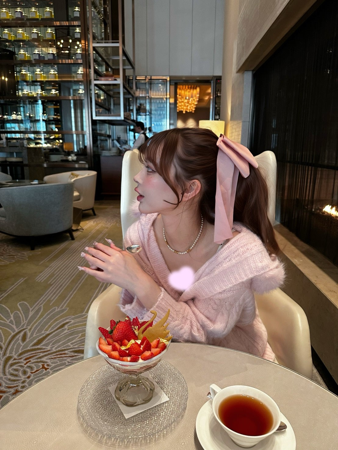 ロングニットカーデ