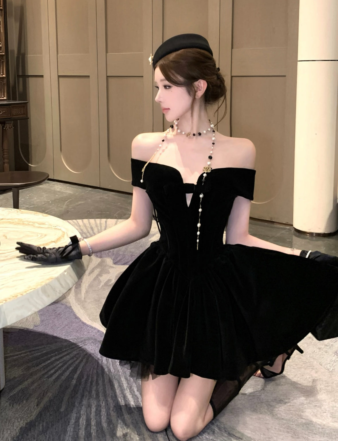 オフショルドレス