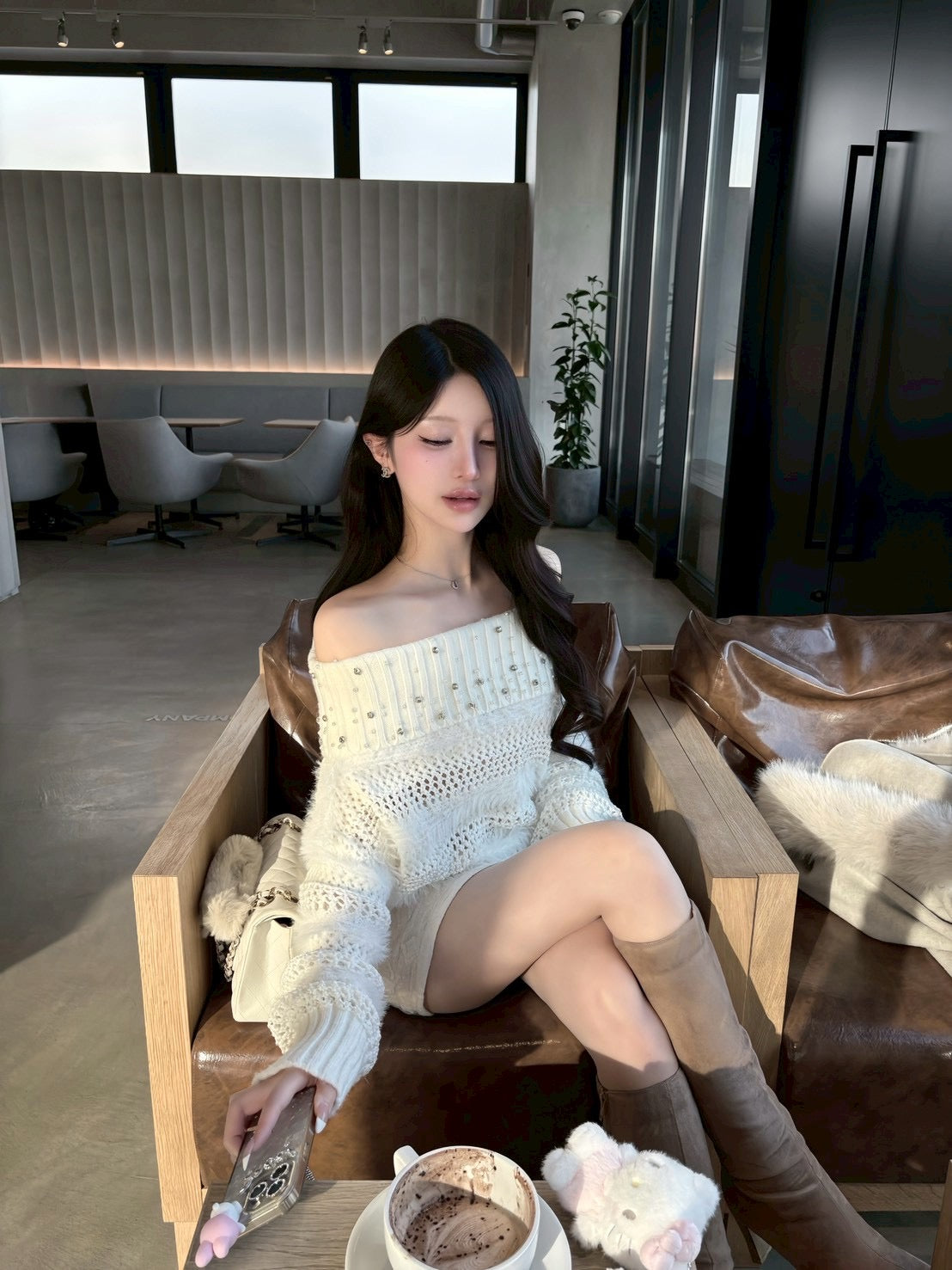 オフショル儚ニット2色