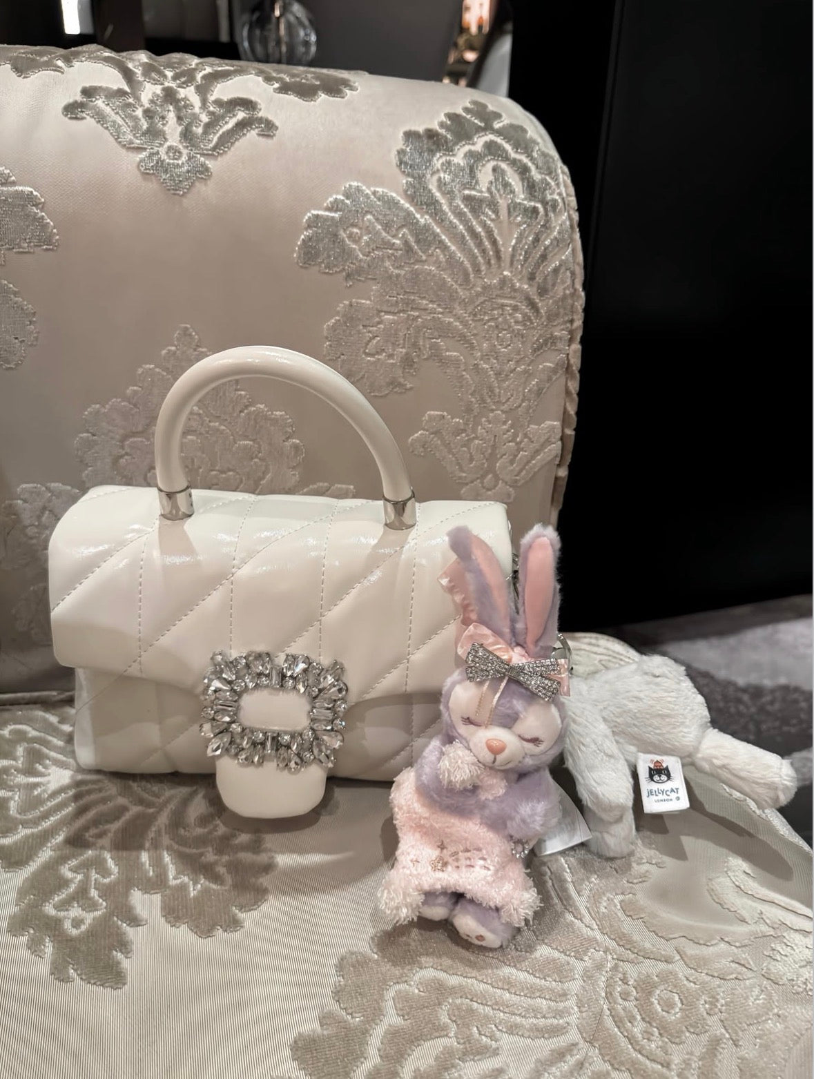 ビジュー バッグ ホワイト 高品質 沖縄コレクション着用アイテム