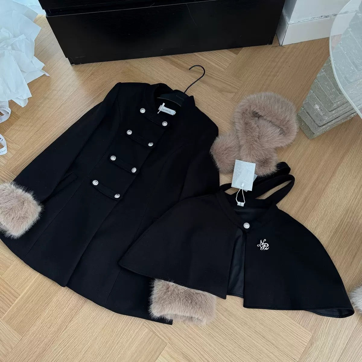 ケープ付きcoat 2色