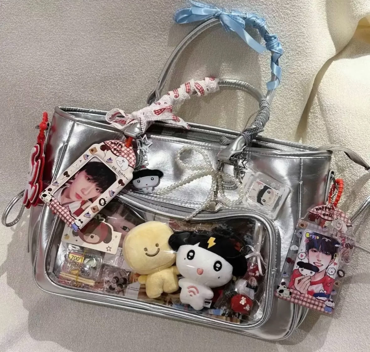 3way クリアポケット付きbag 9色