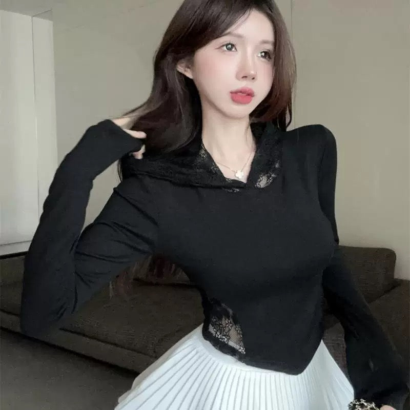 back lace hoodie