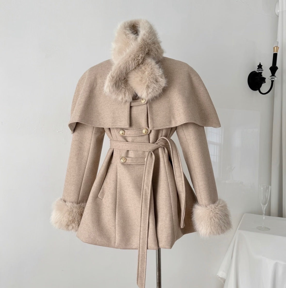 ケープ付きcoat 2色