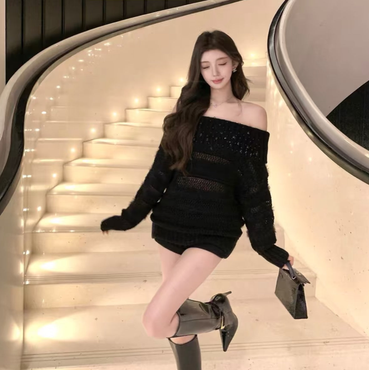 オフショル儚ニット2色