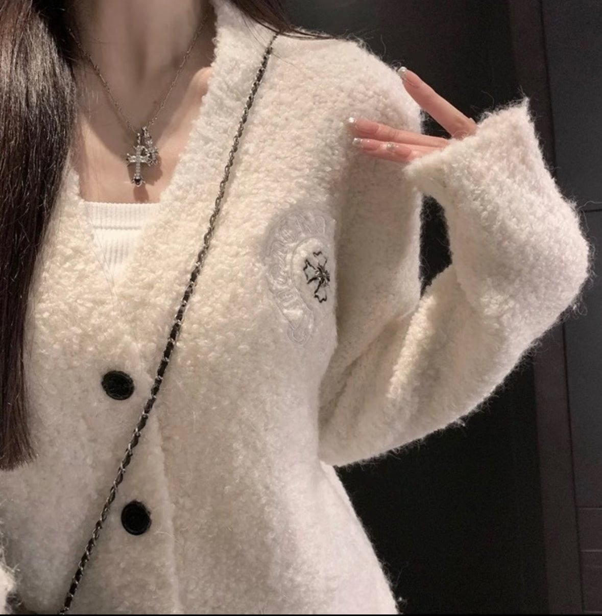 Cross White cardigan