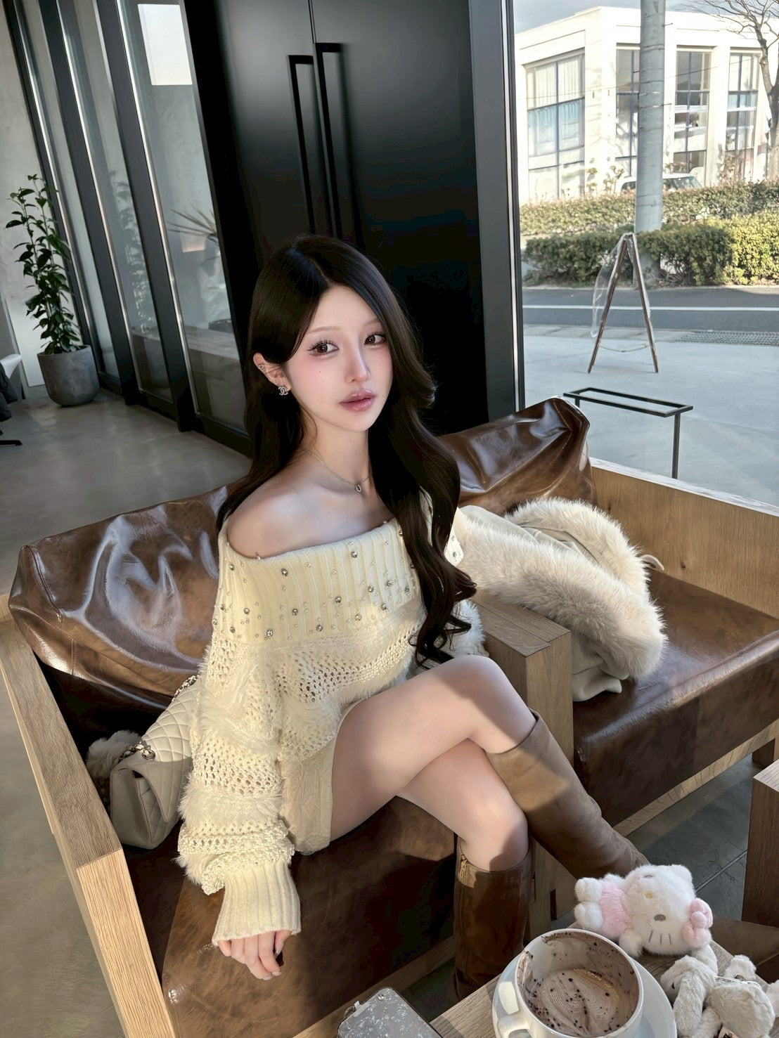 オフショル儚ニット2色