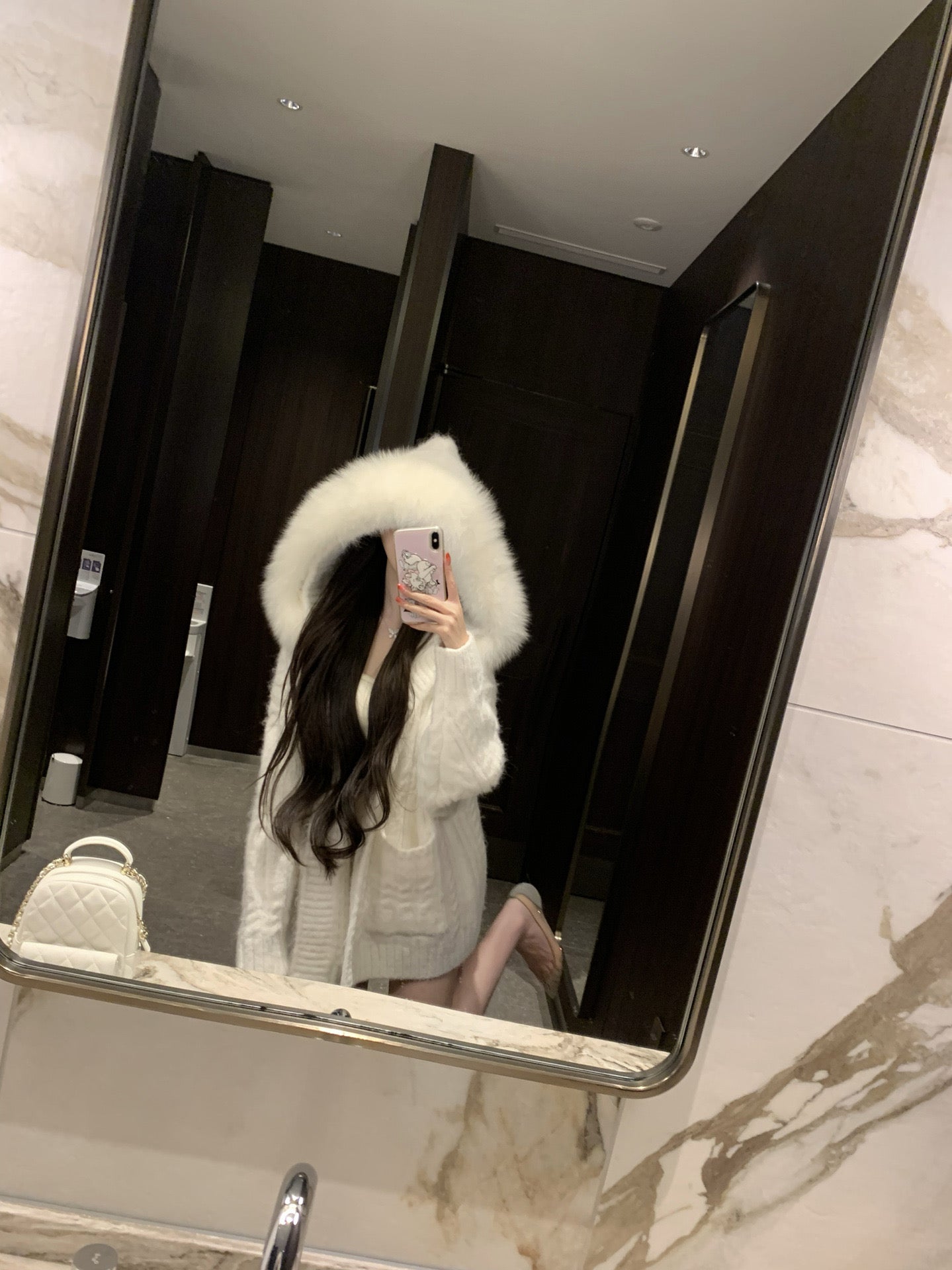 ロングニットカーデ