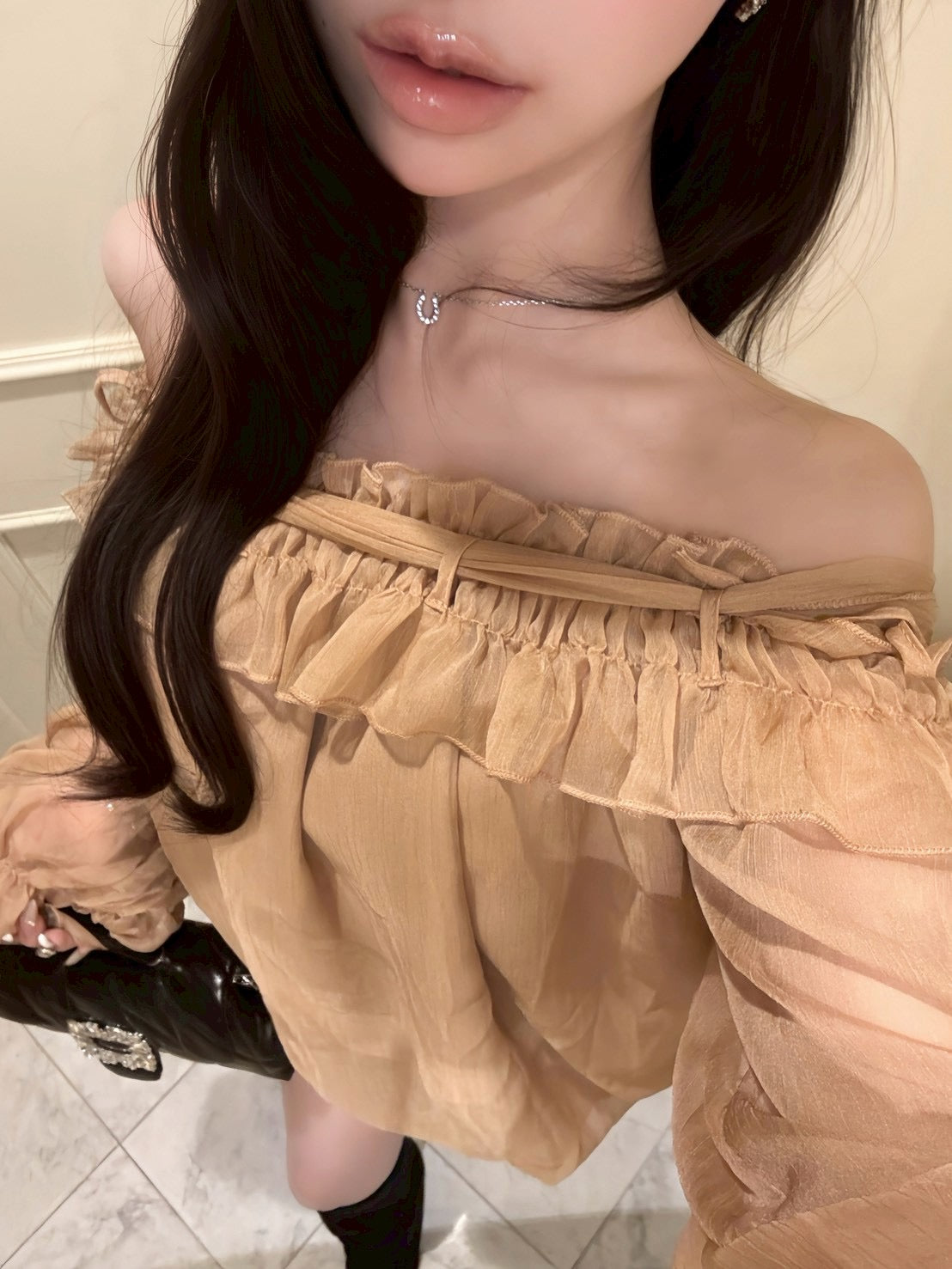 シフォンふんわりトップス