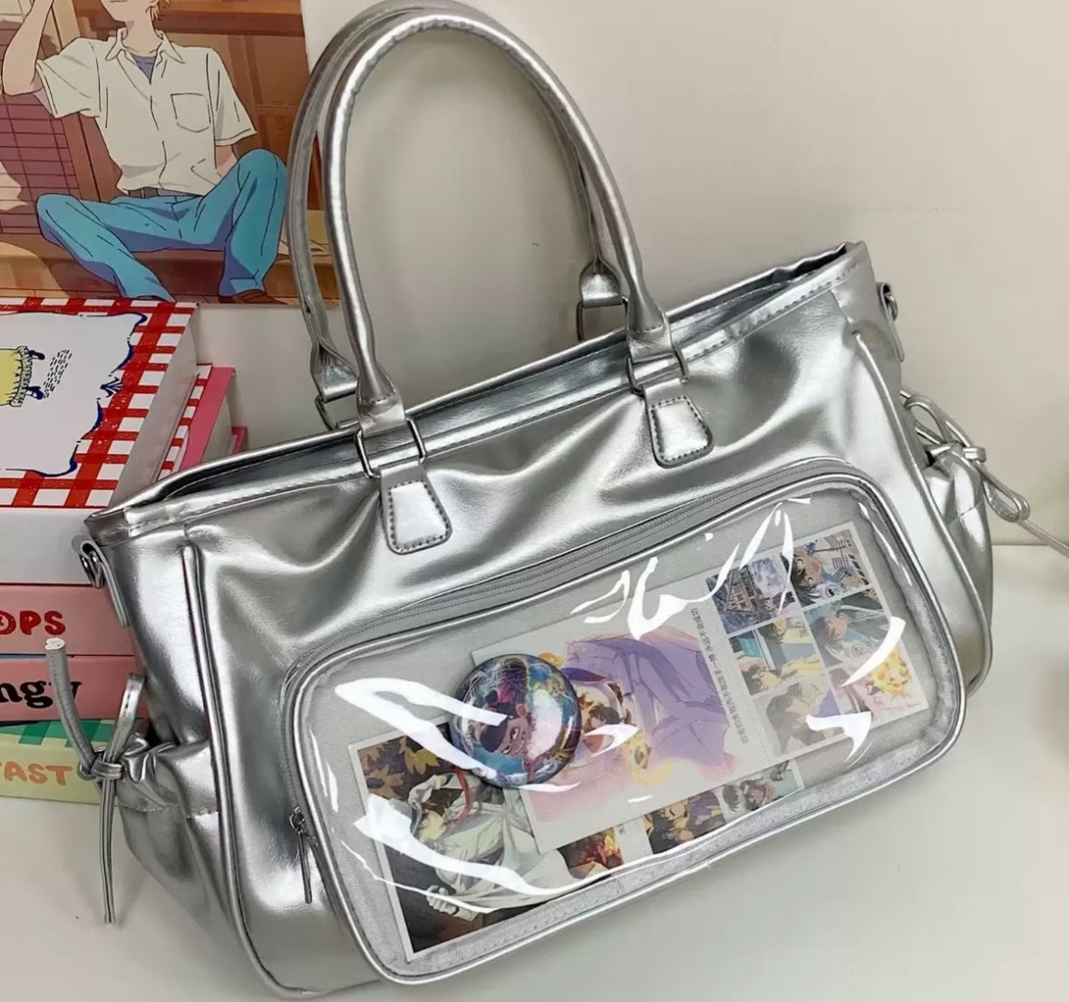 3way クリアポケット付きbag 9色