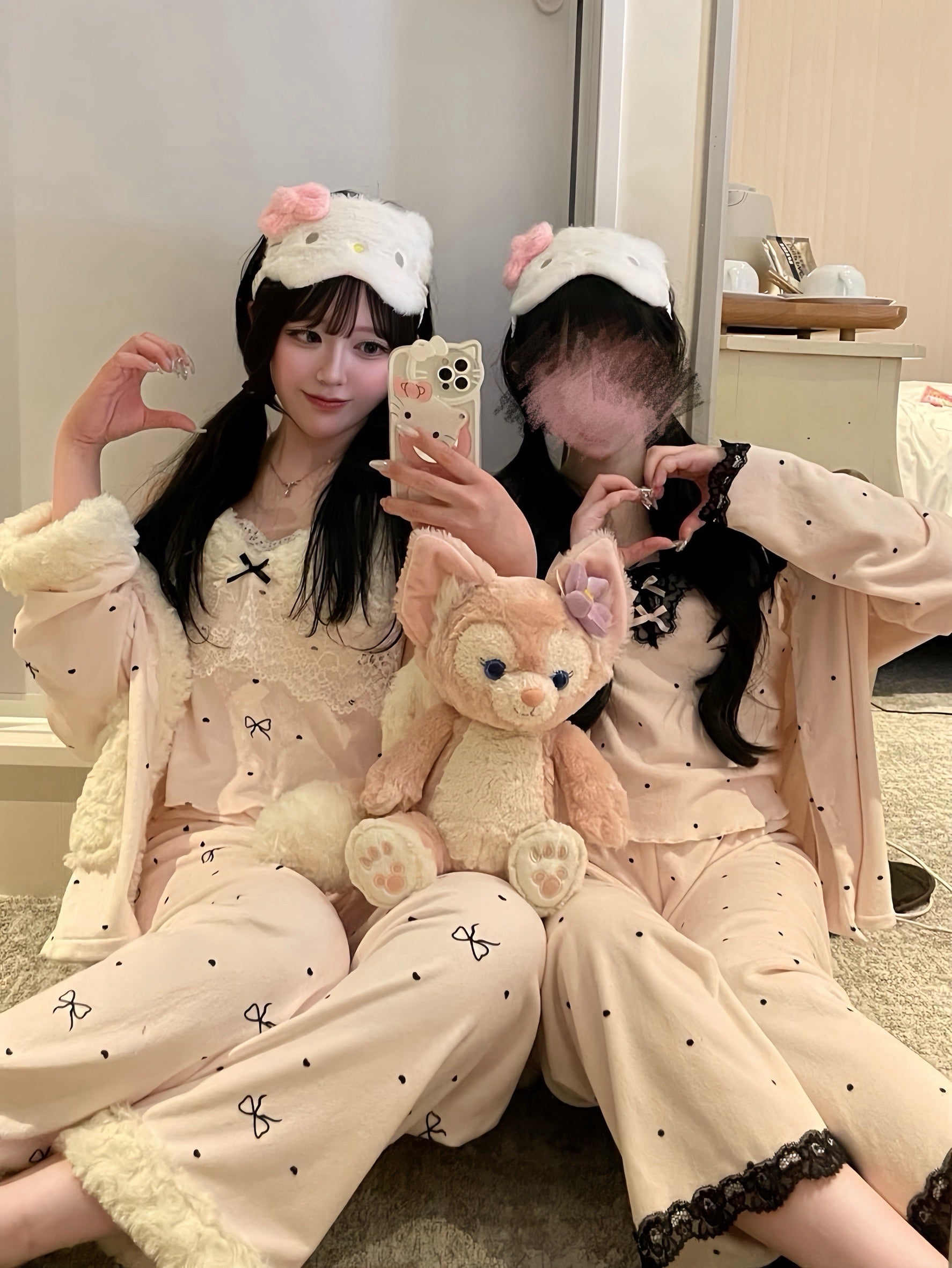 dotリボン3点セットルームウェア