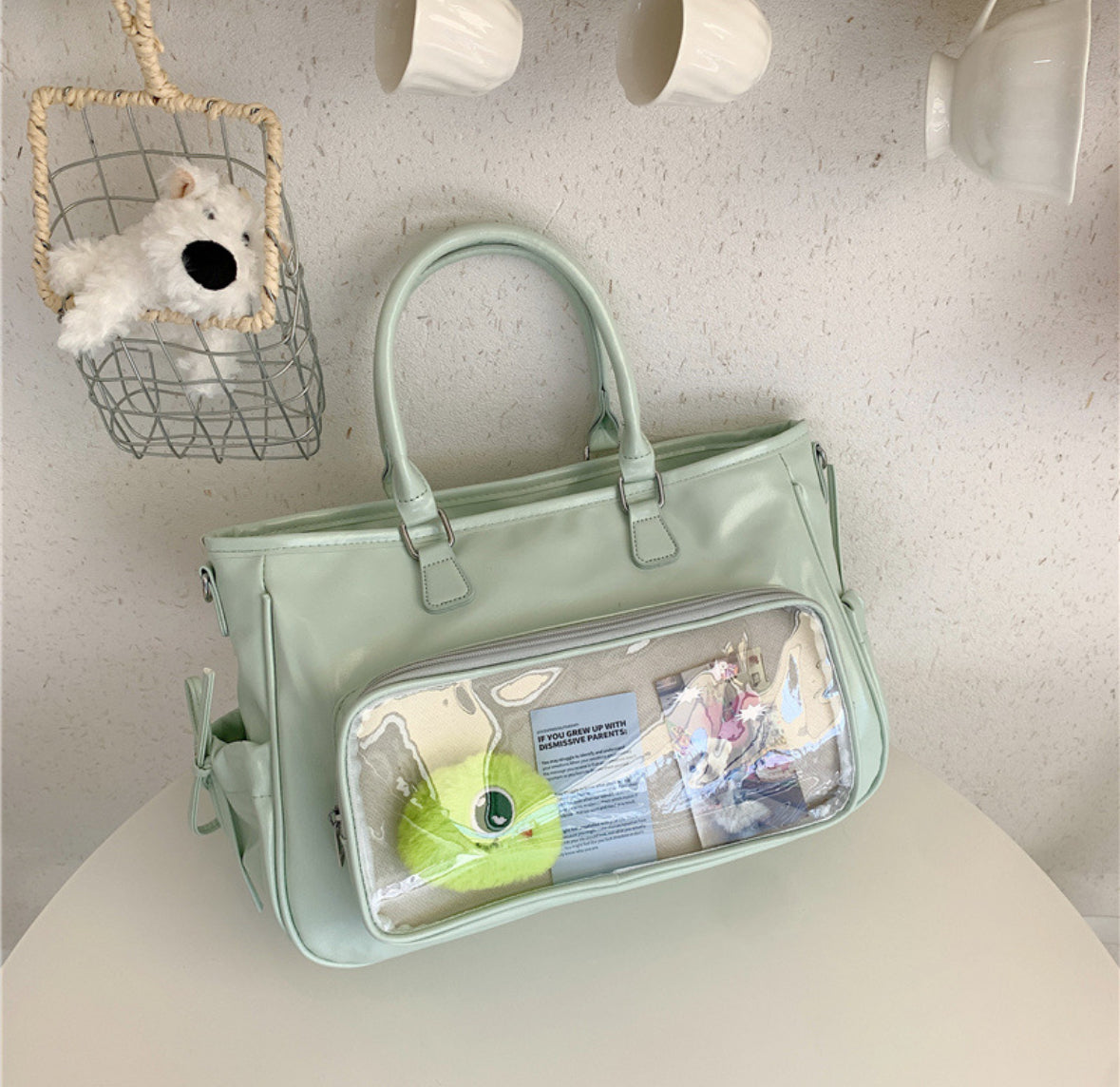 3way クリアポケット付きbag 9色
