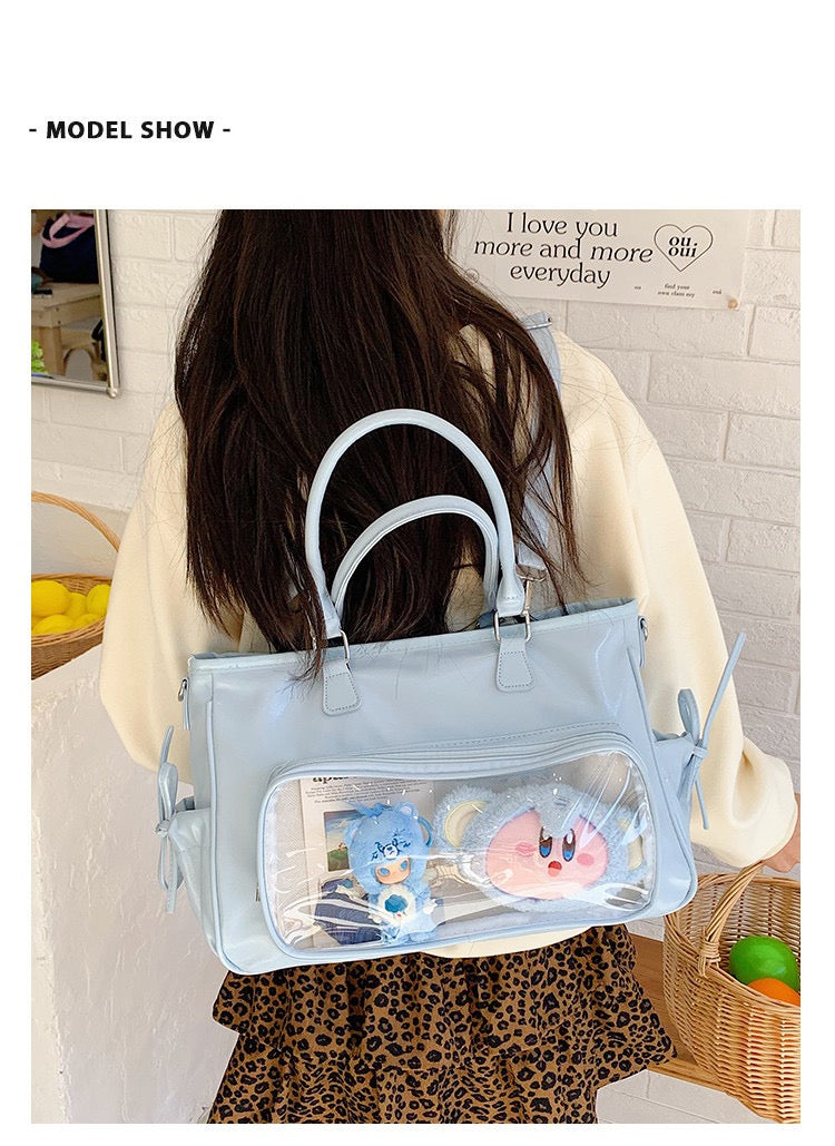 3way クリアポケット付きbag 9色