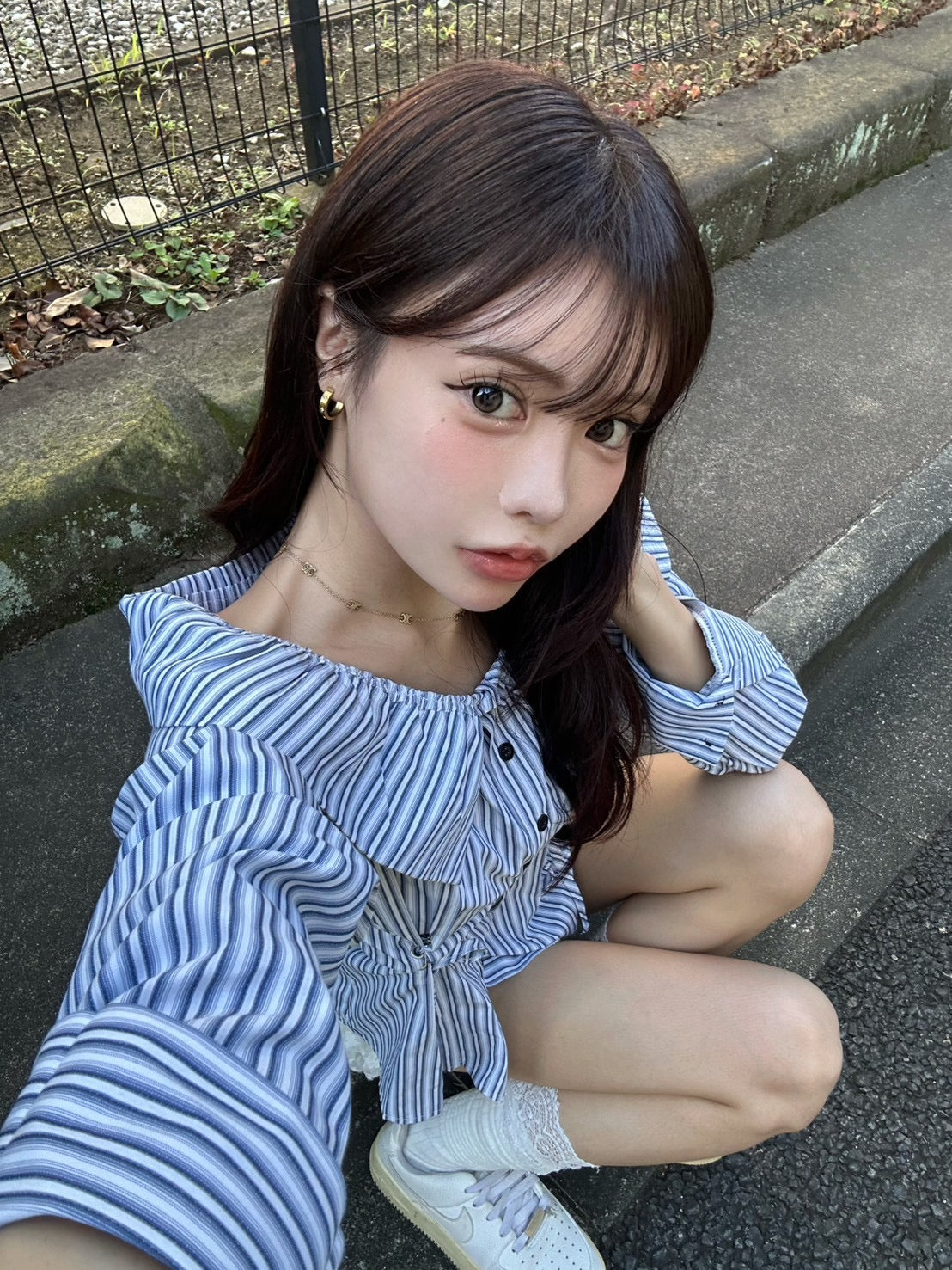 ストライプシャツトップス