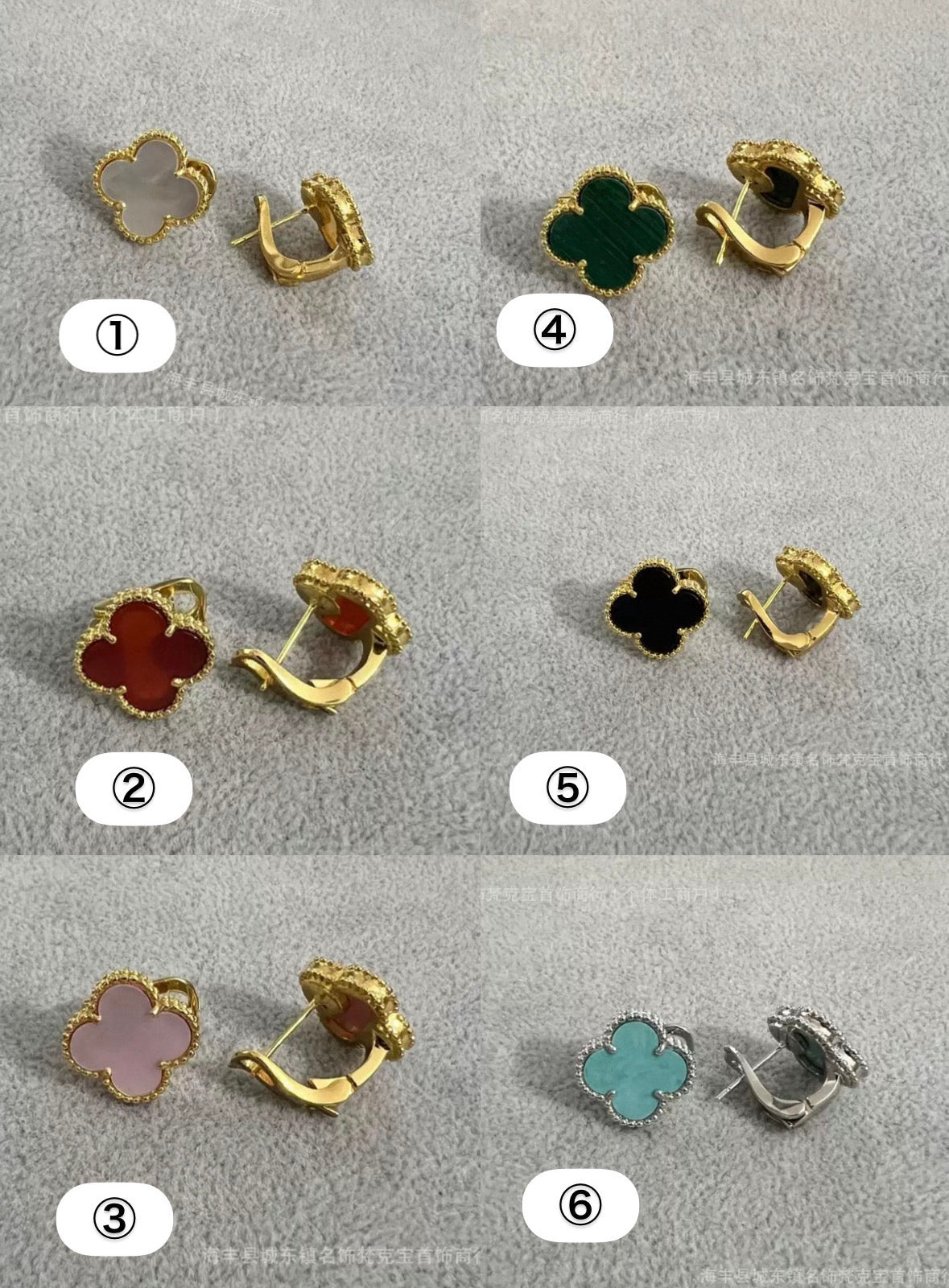 クローバーピアス 6色