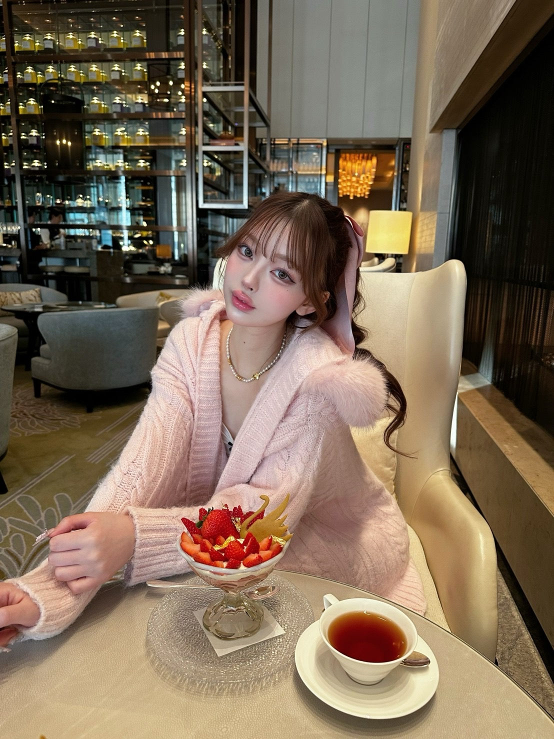ロングニットカーデ