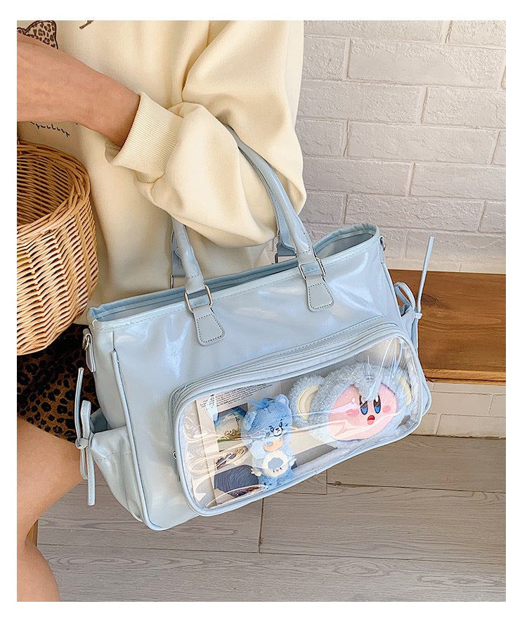 3way クリアポケット付きbag 9色