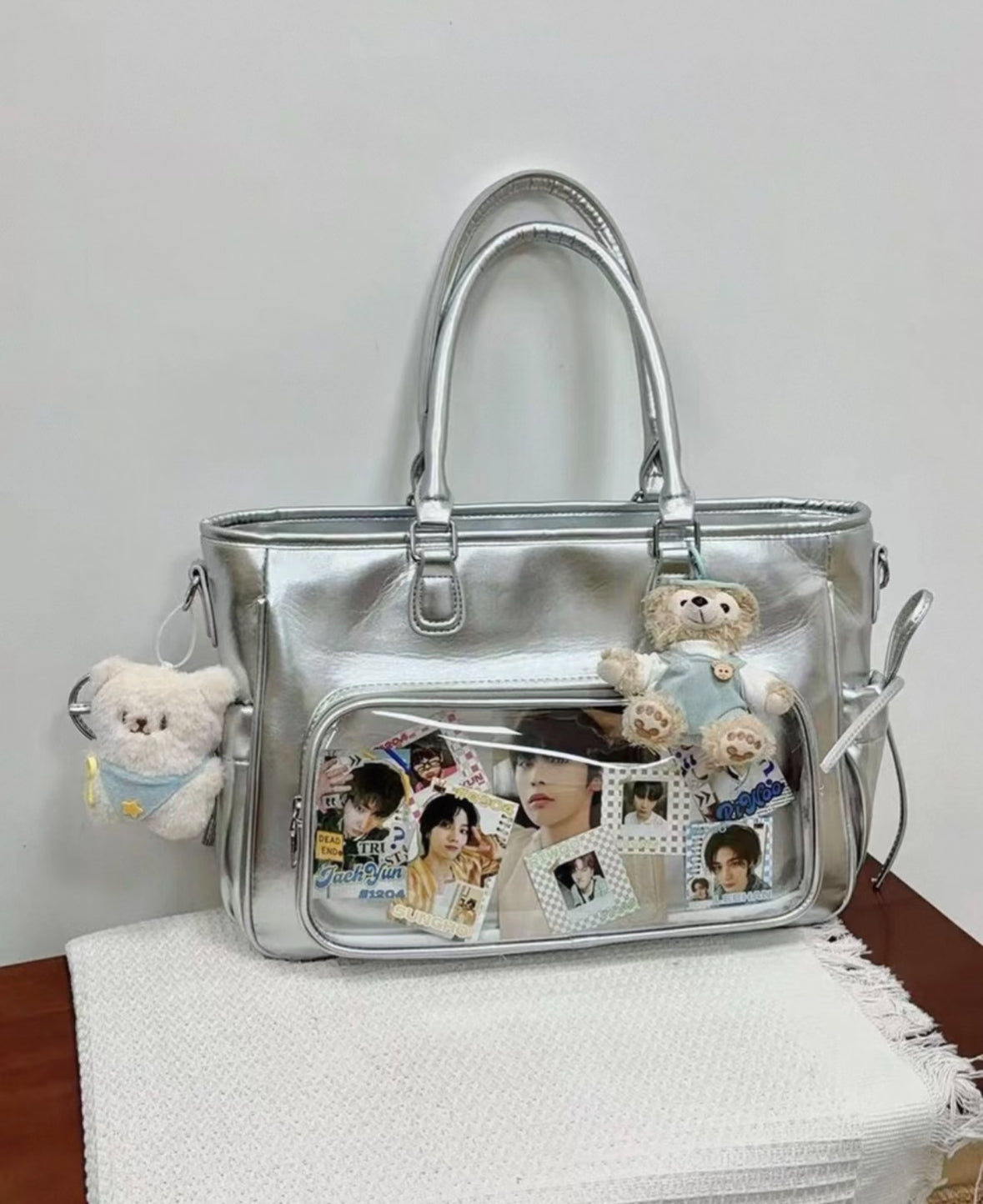 3way クリアポケット付きbag 9色
