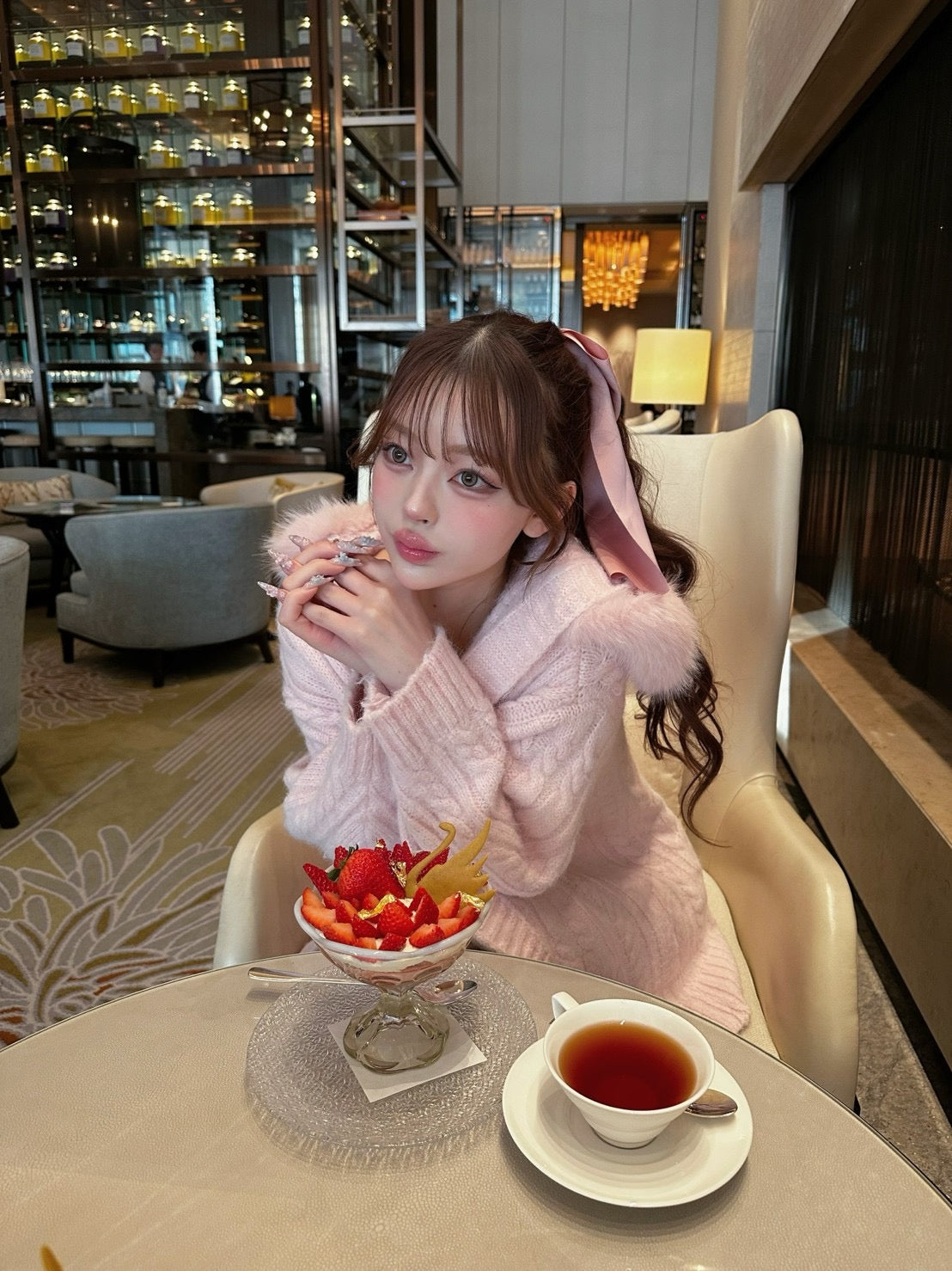 ロングニットカーデ
