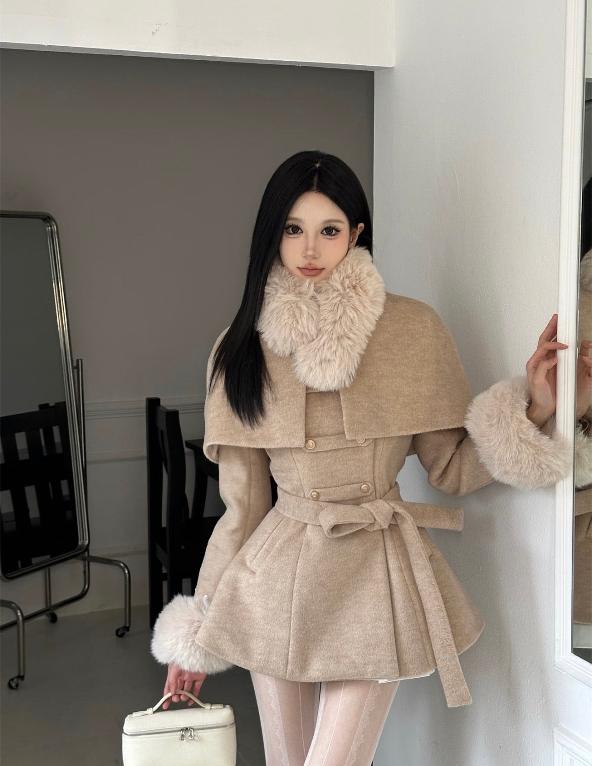 ケープ付きcoat 2色