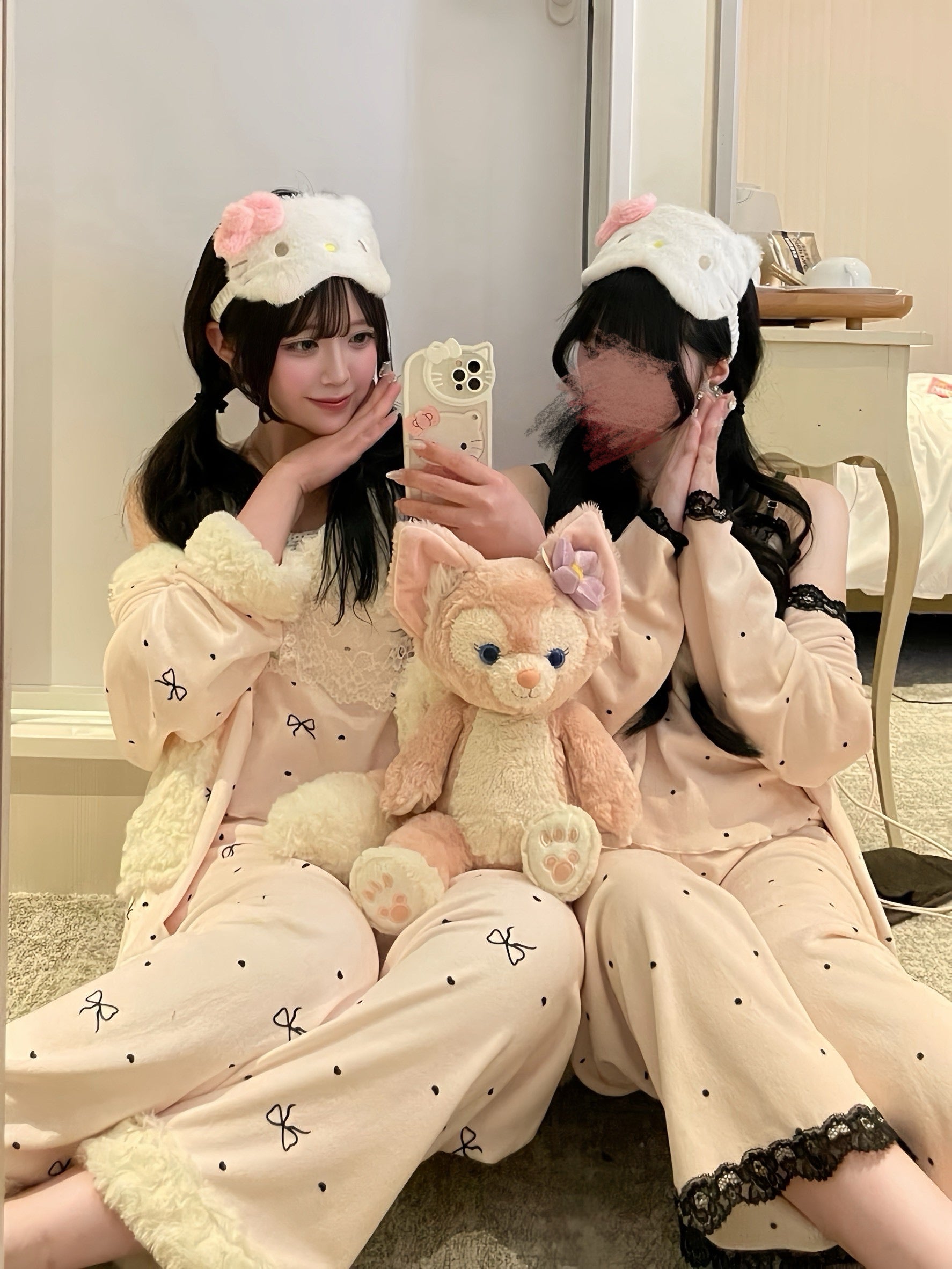 dotリボン3点セットルームウェア