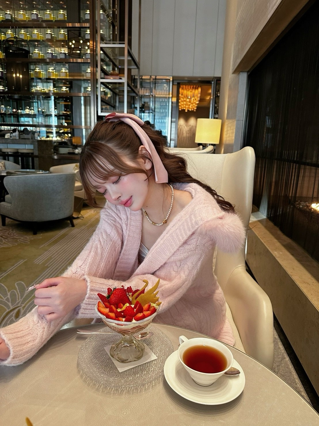 ロングニットカーデ