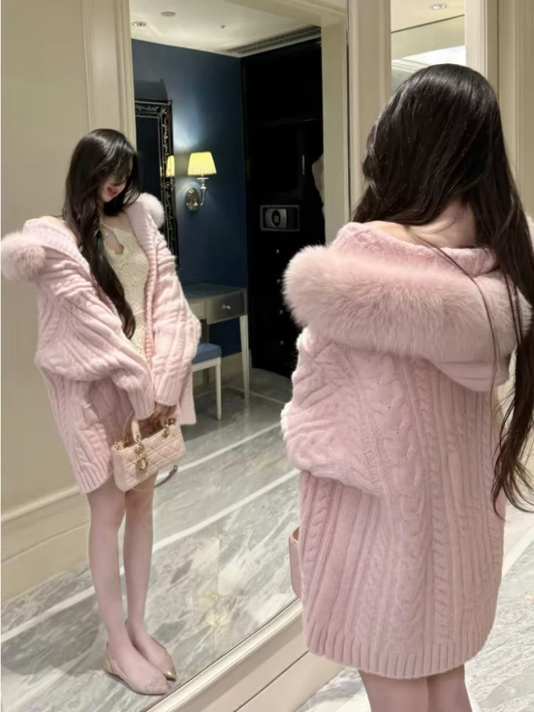 ロングニットカーデ