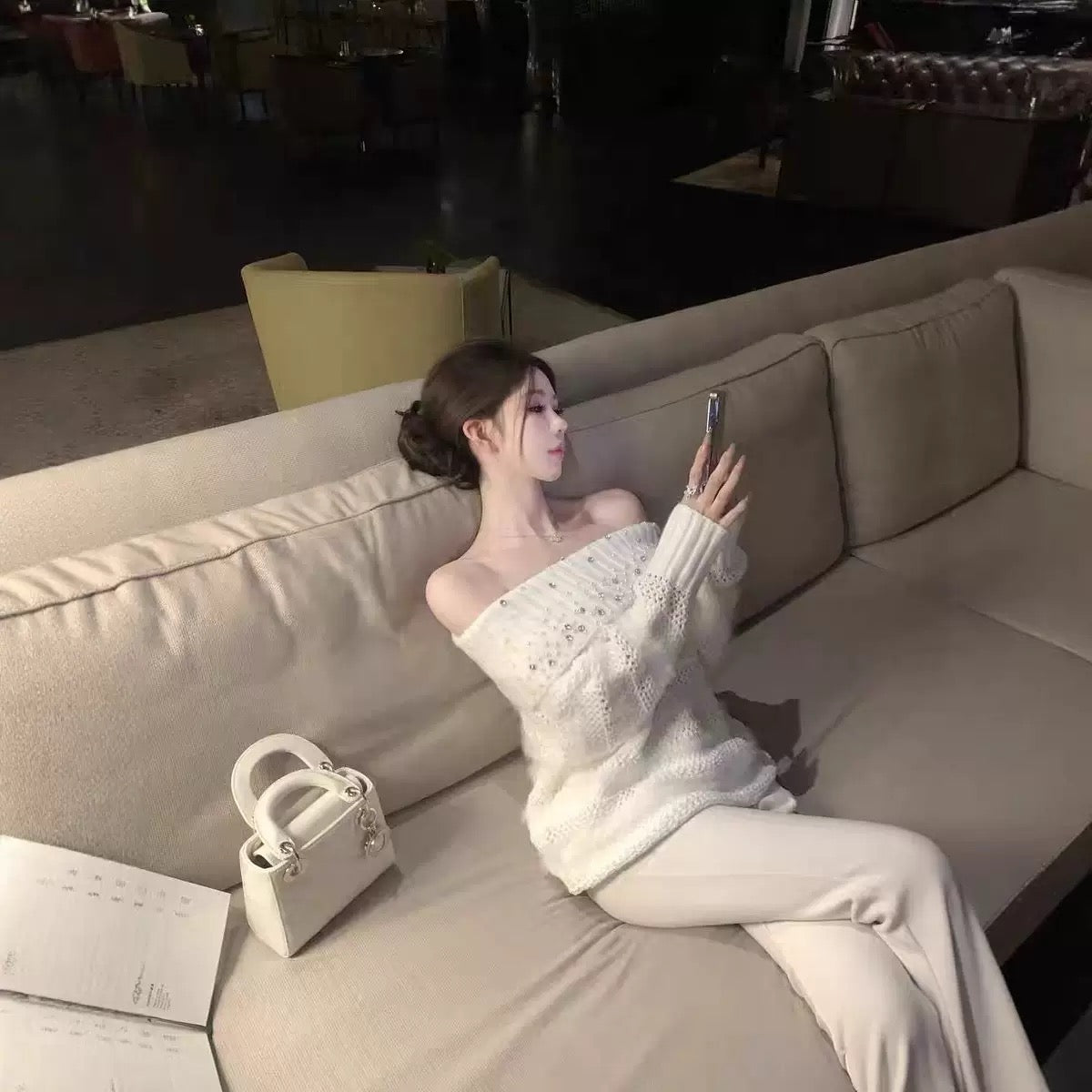 オフショル儚ニット2色