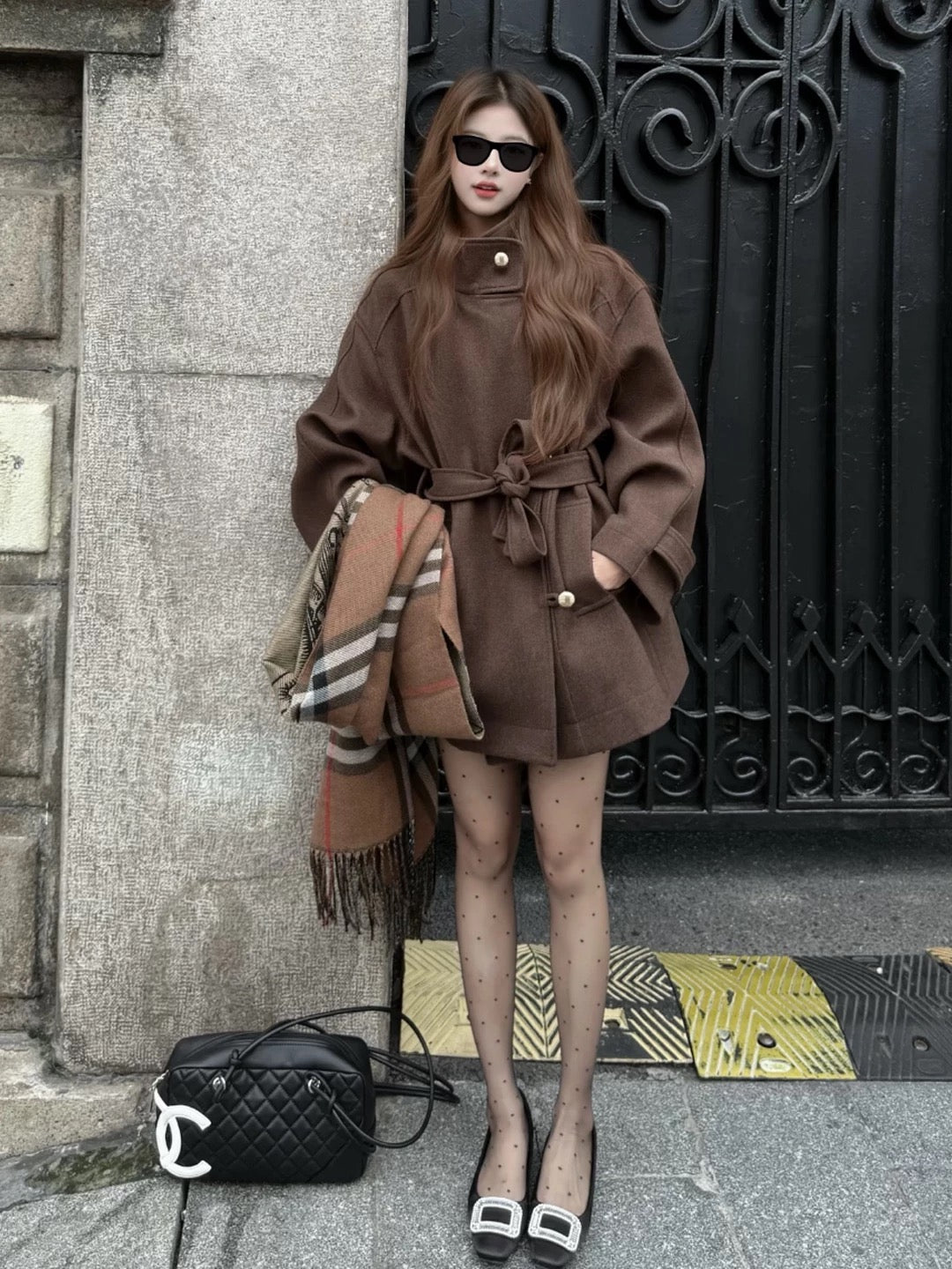 brownワンカラーコート