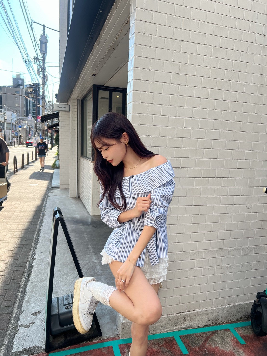 ストライプシャツトップス