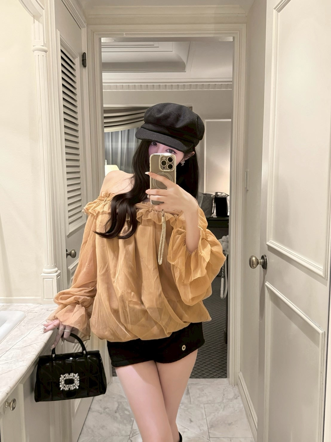 シフォンふんわりトップス