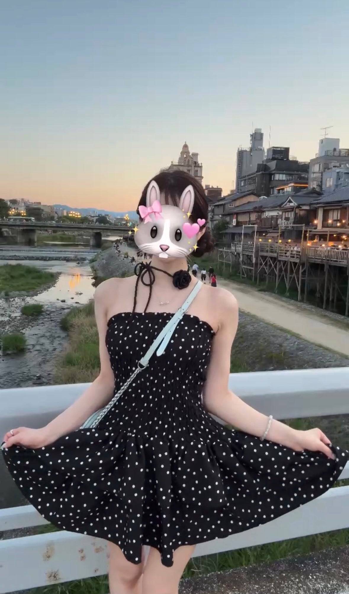 roseチョーカー付きdotワンピ