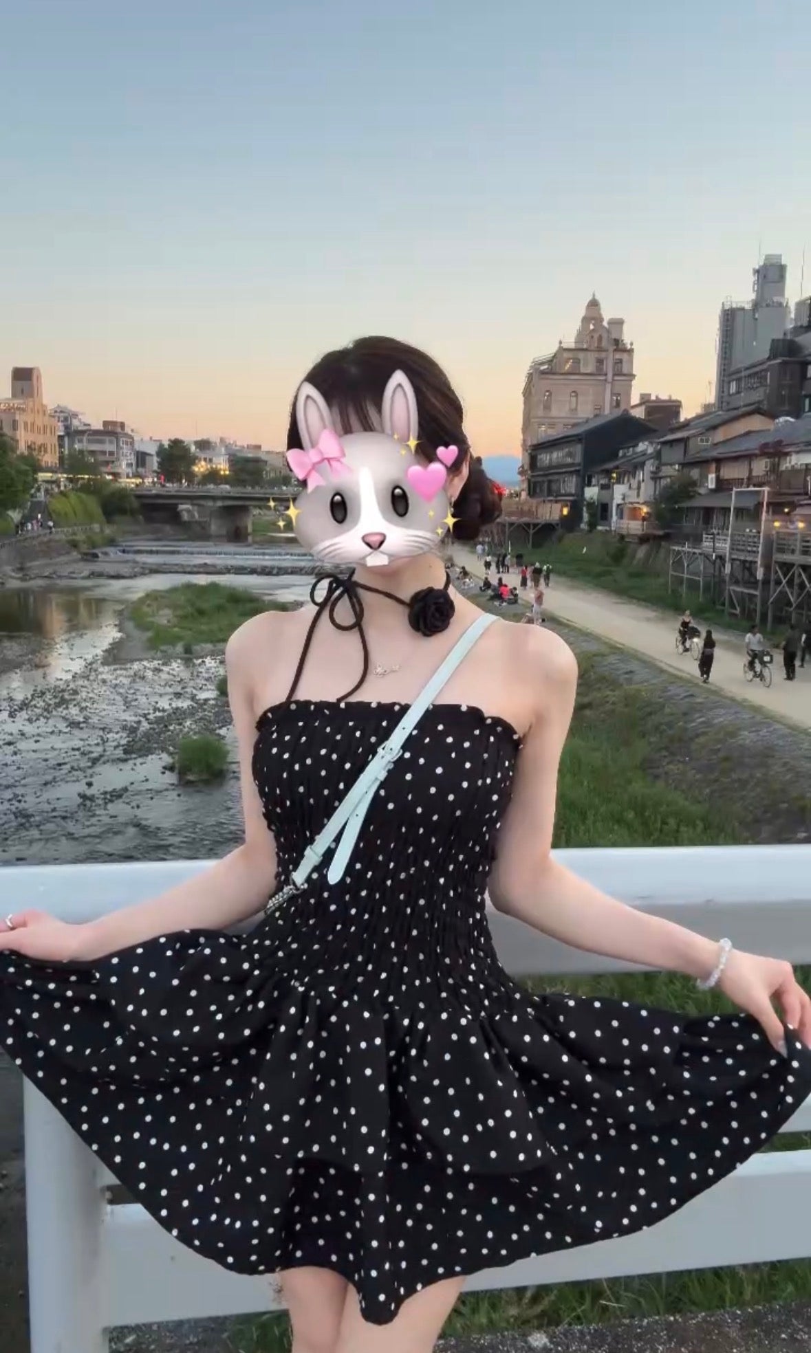 roseチョーカー付きdotワンピ