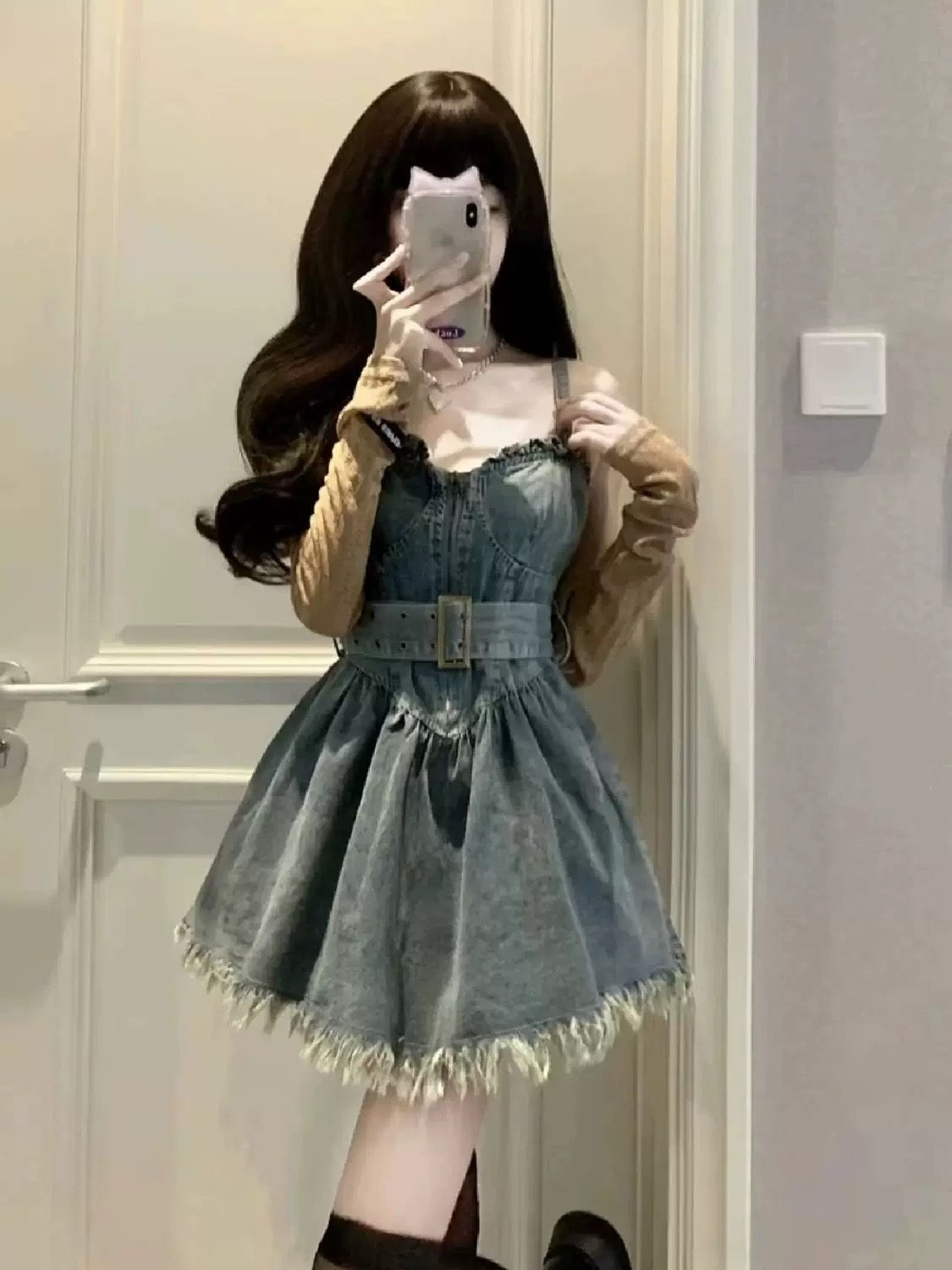 デニムワンピ
