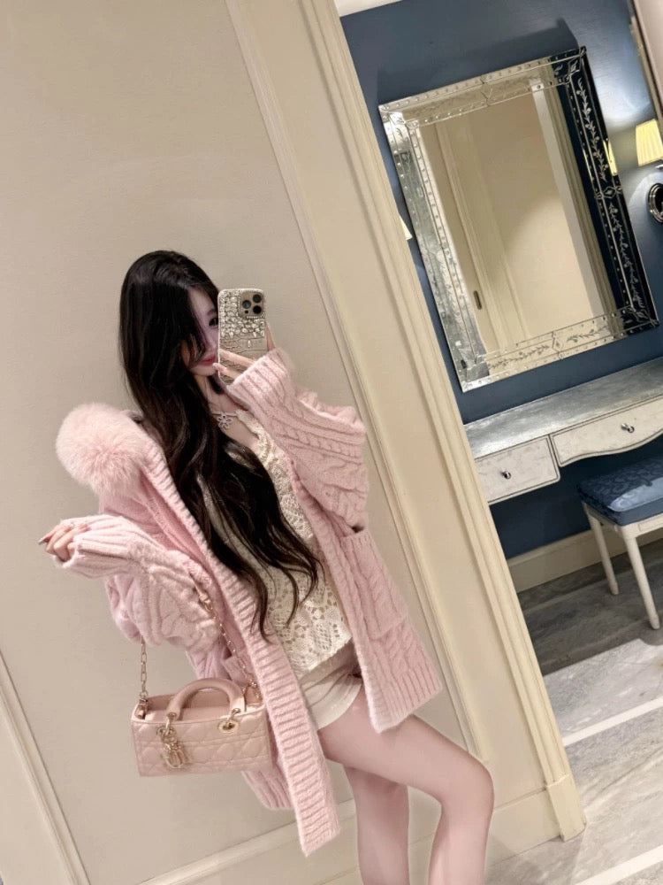 ロングニットカーデ