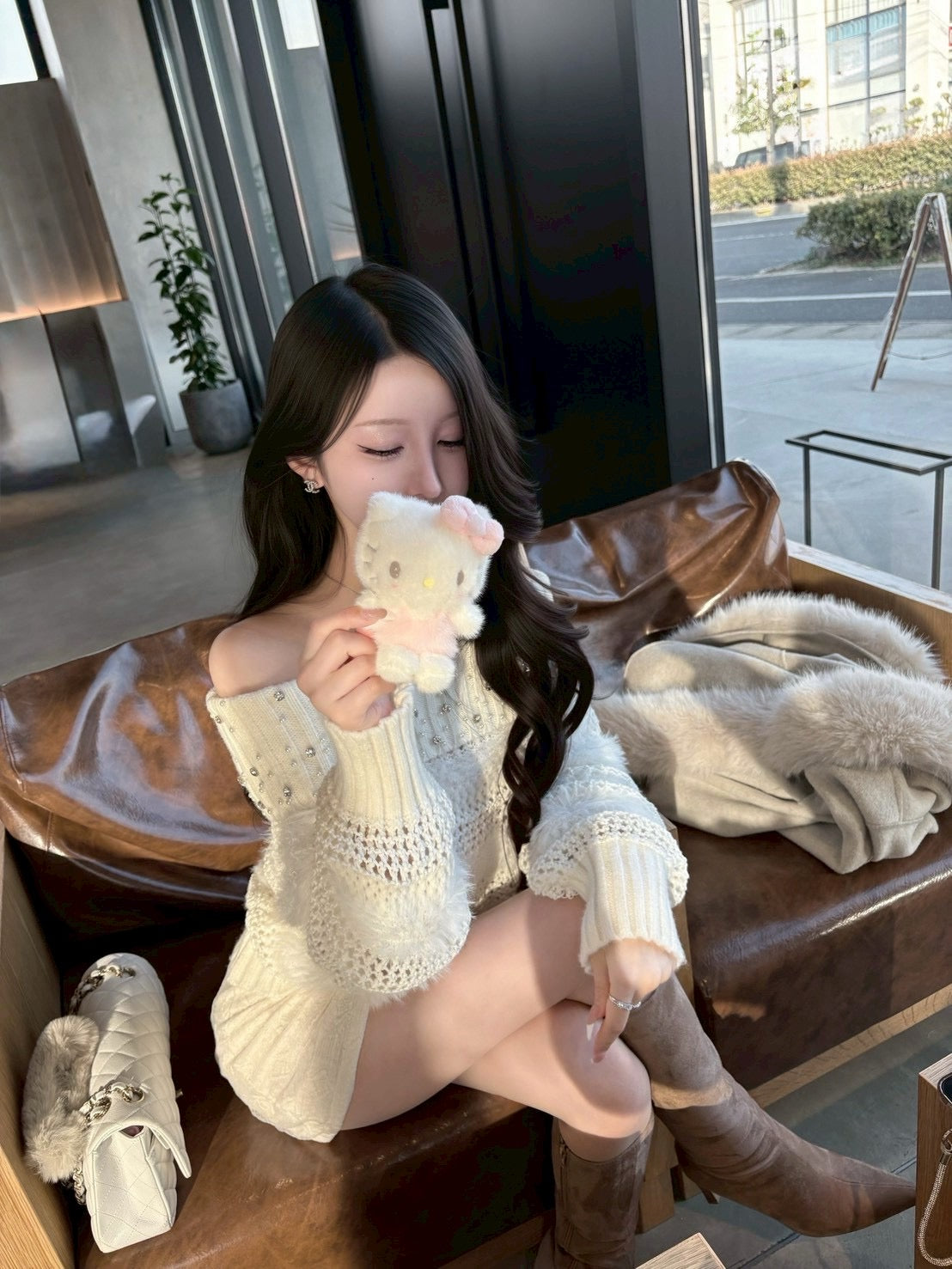 オフショル儚ニット2色