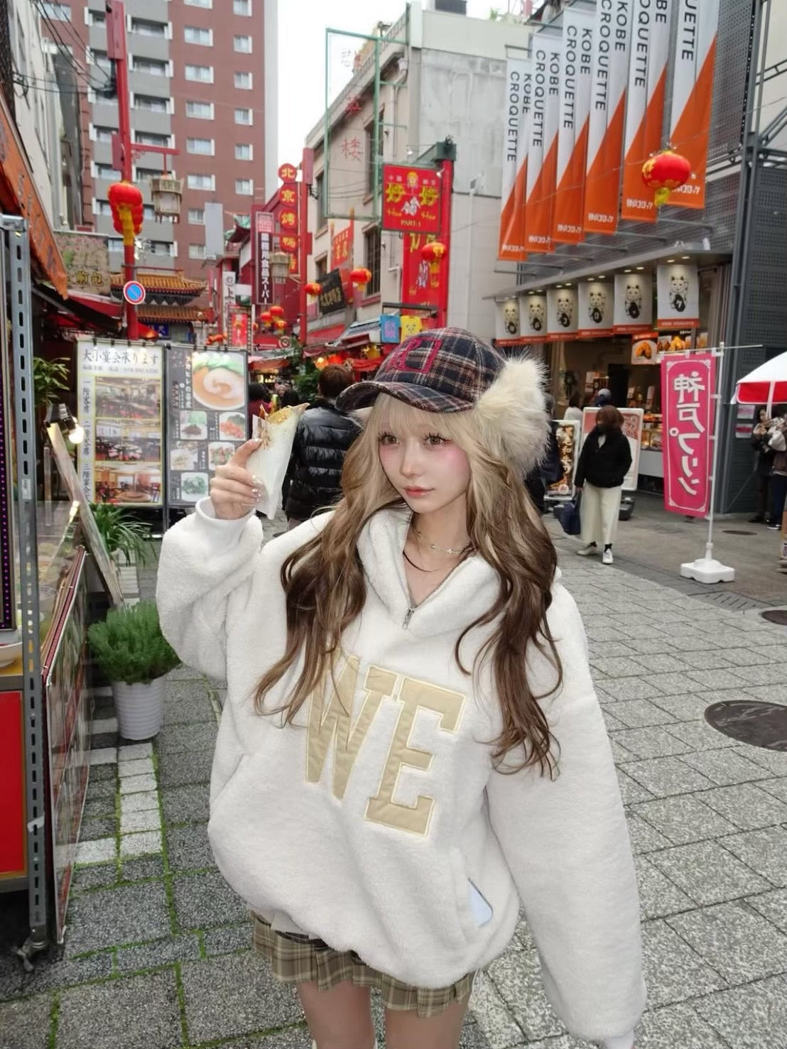 brown ボアセットアップ