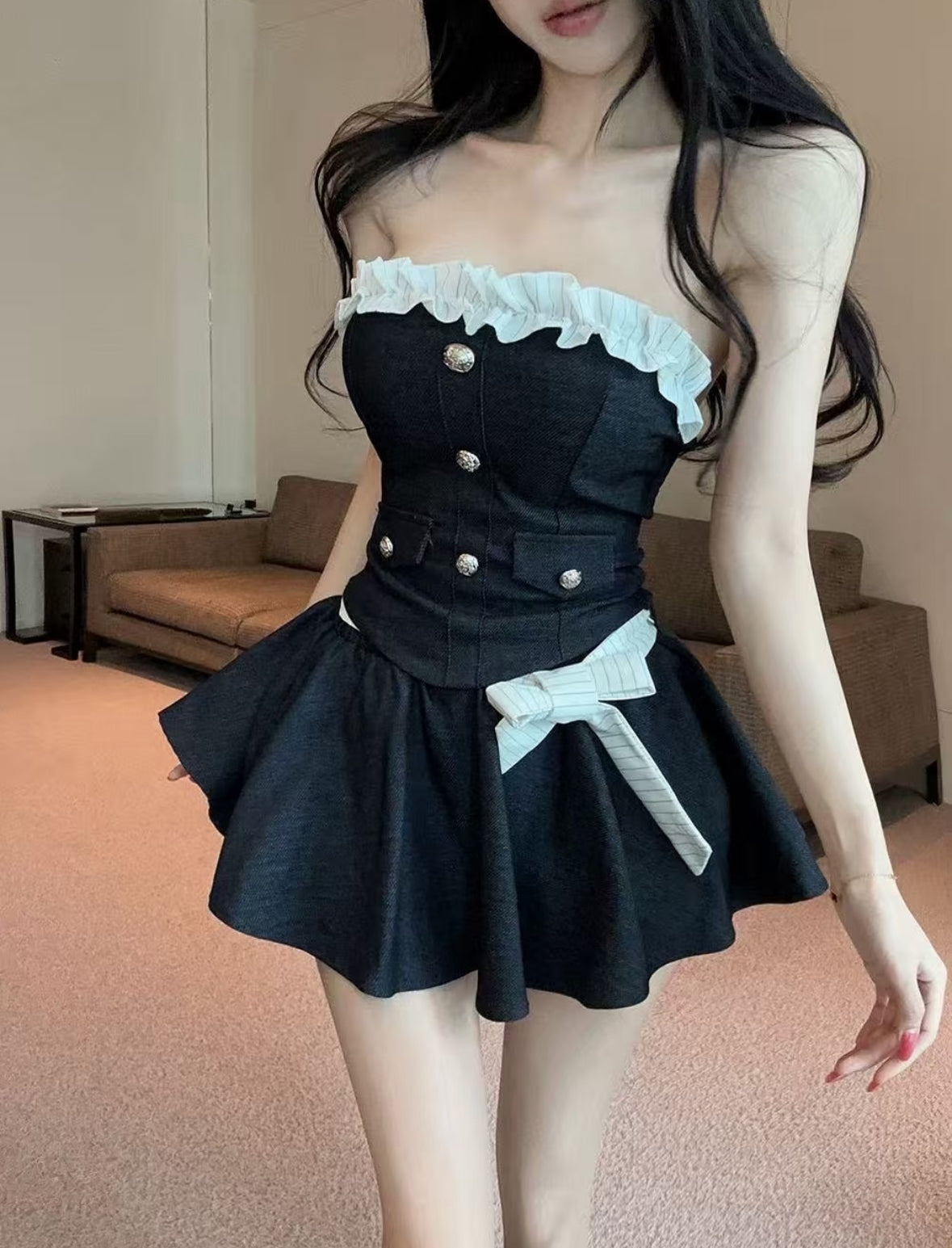 オフショルセットアップ2色