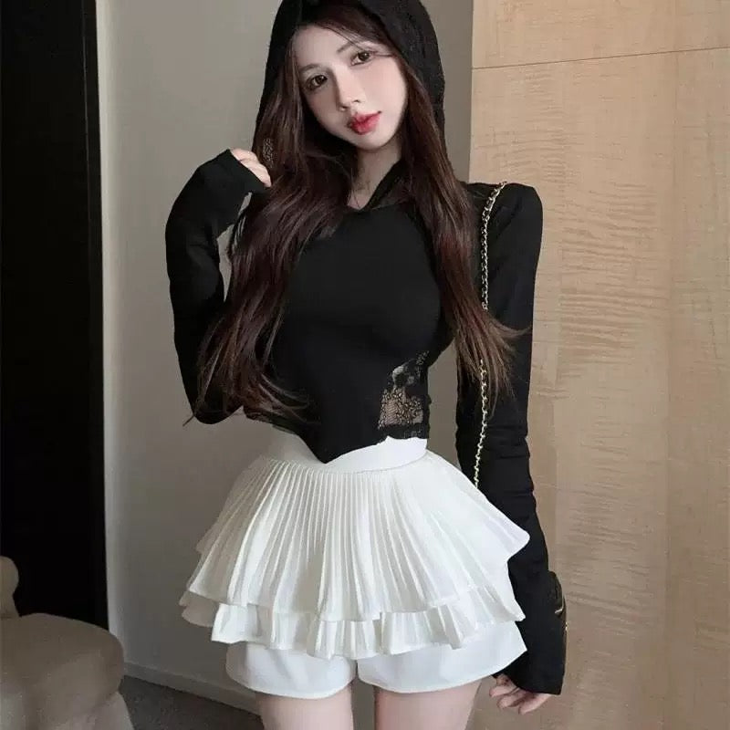 back lace hoodie
