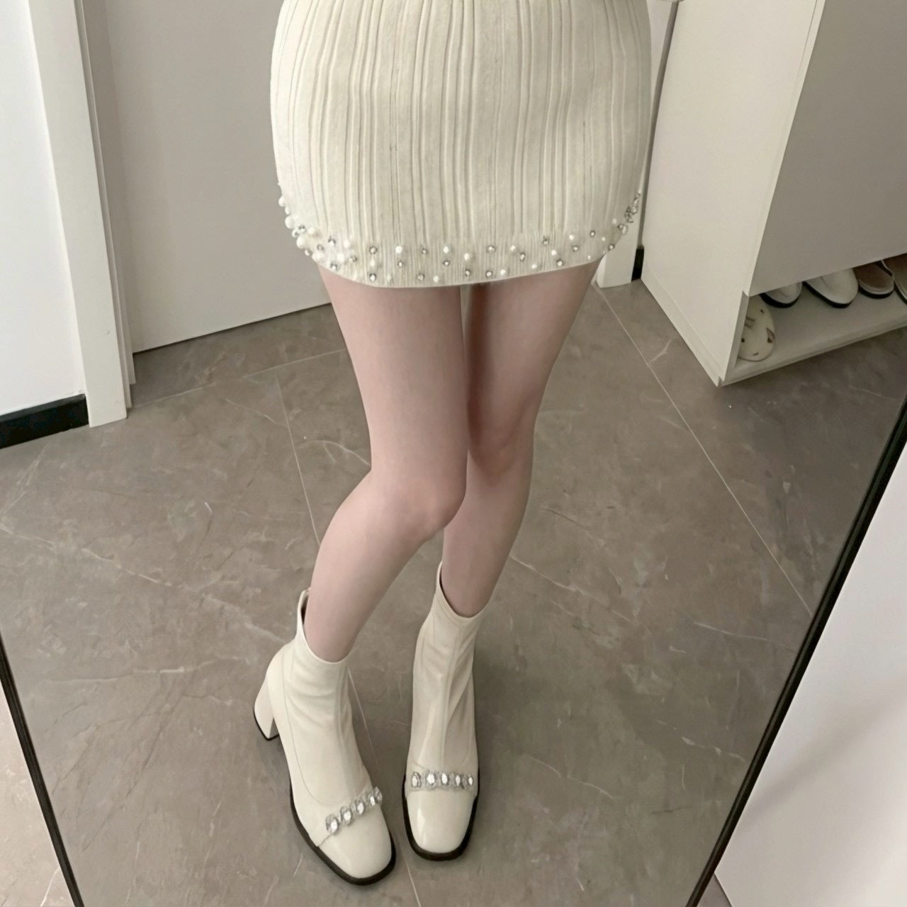 ビジューブーツ２色