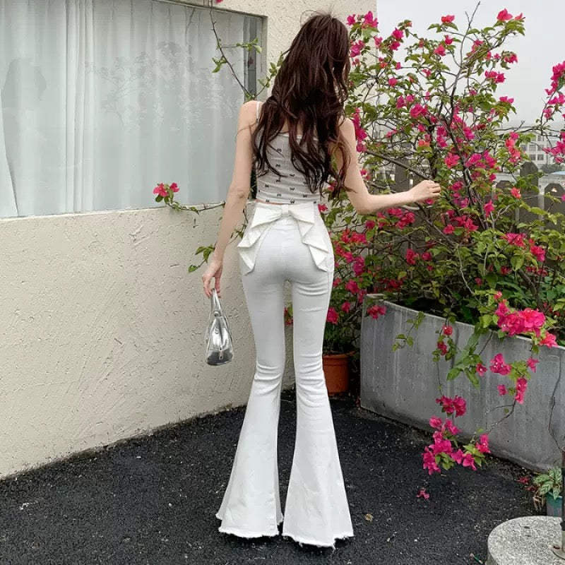 バックリボン美脚パンツ2色 沖コレ